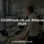 Facilities manager comparing refrigeration suppliers in office